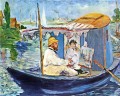 Monet dans son Studio Boat 2 Édouard Manet